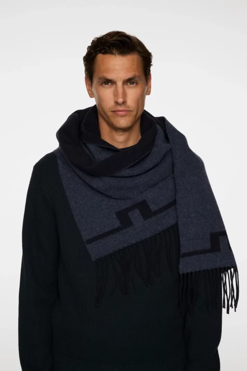 J.Lindeberg Champ Double Sided Scarf JL Navy