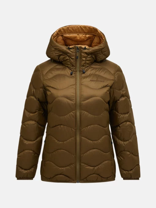 Peak Performance Helium Down Hood Jacket Women Meadow Moss/Sierra Sand