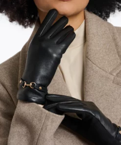 Rino & Pelle Faux Leather Gloves Black