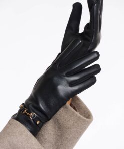 Rino & Pelle Faux Leather Gloves Black