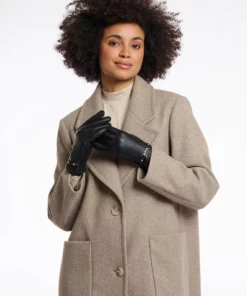 Rino & Pelle Faux Leather Gloves Black