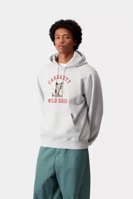 Carhartt WIP Hooded Wild Dog Sweatshirt Ash Heather