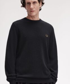 Fred Perry Pique Stitch Jumper Black
