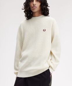 Fred Perry Waffle Stitch Jumper Ecru