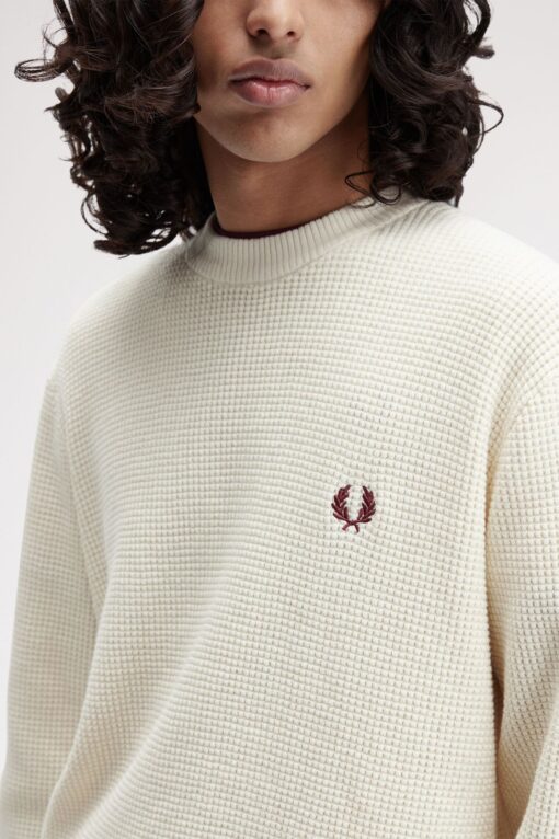 Fred Perry Waffle Stitch Jumper Ecru