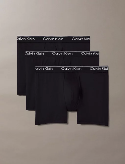 Calvin Klein 3 Pack Boxer Briefs - Microfibre Stretch Black