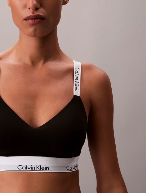 Calvin Klein Lightly Lined Bralette - Icon Cotton Modal Black
