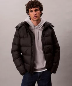Calvin Klein Hooded Down Puffer Jacket Black