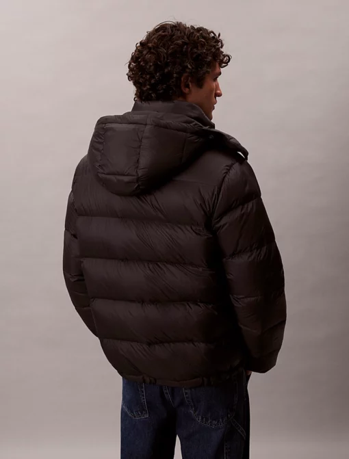 Calvin Klein Hooded Down Puffer Jacket Black