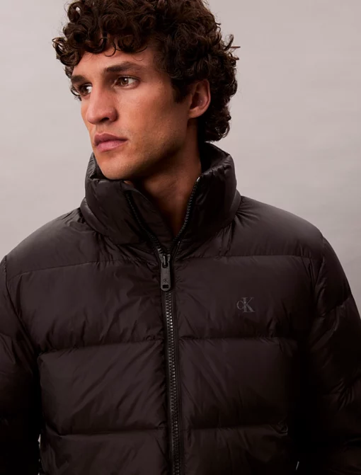 Calvin Klein Hooded Down Puffer Jacket Black