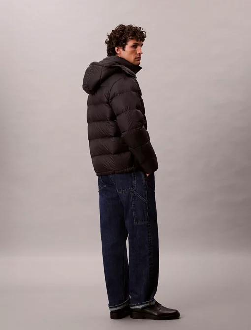 Calvin Klein Hooded Down Puffer Jacket Black