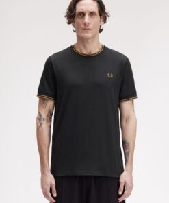 Fred Perry Twin Tipped T-Shirt Black / Shaded Stone