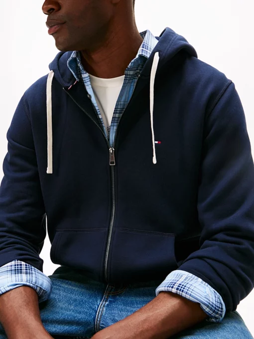 Tommy Hilfiger Fleece Zip-Thru Hoody Navy Blue