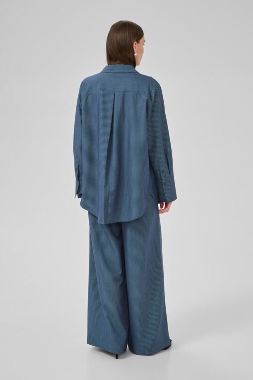 My Essential Wardrobe VittaMW Shirt Dark Slate W. Stripe