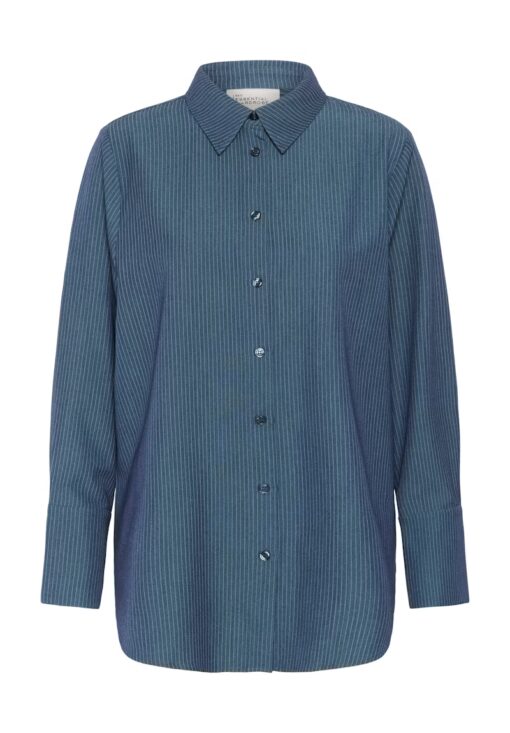My Essential Wardrobe VittaMW Shirt Dark Slate W. Stripe