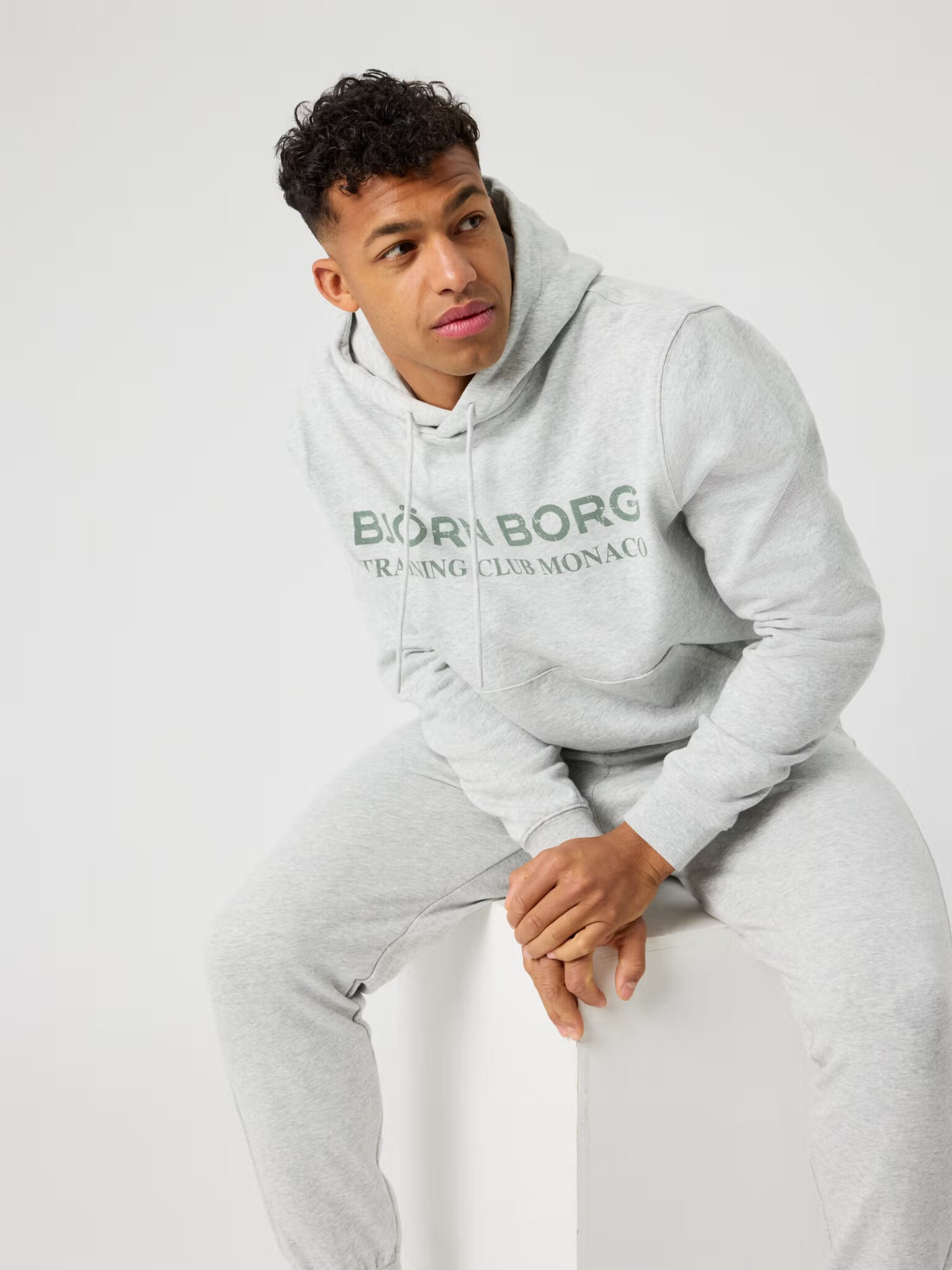 Björn Borg Borg Classic Print Hoodie Ultra Light Grey Melange Björn Borg Borg Classic Print Hoodie Ultra Light Grey Melange
