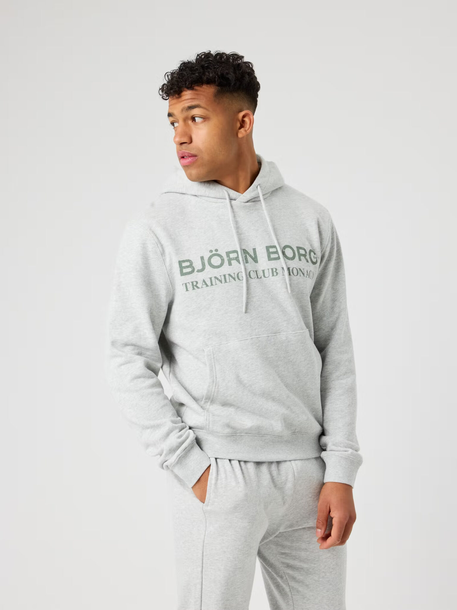 Björn Borg Borg Classic Print Hoodie Ultra Light Grey Melange Björn Borg Borg Classic Print Hoodie Ultra Light Grey Melange