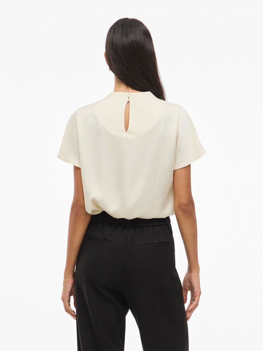 Vielmina Funnel Neck Top Birch Vielmina Funnel Neck Top Birch
