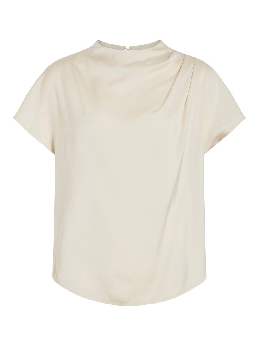 Vielmina Funnel Neck Top Birch Vielmina Funnel Neck Top Birch