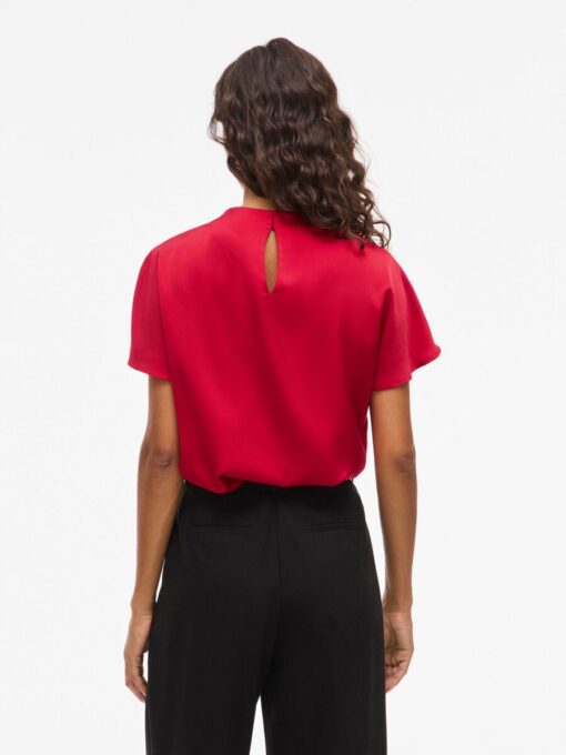 Vielmina Funnel Neck Top Jester Red