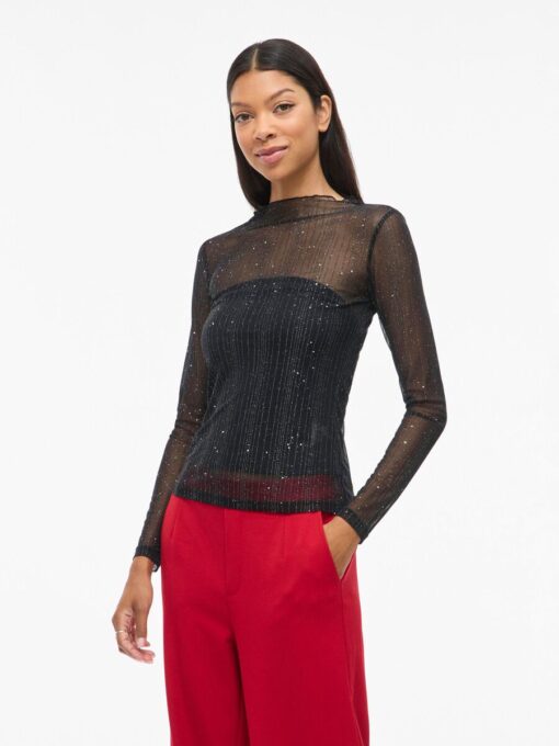 Viturno Funnelneck Top Black Beauty