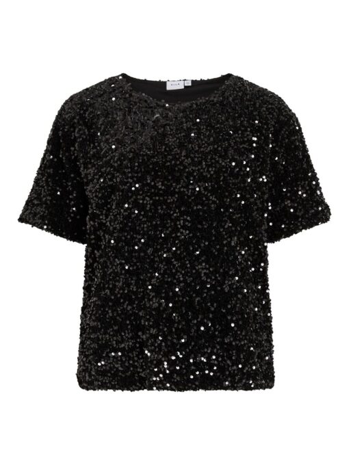 Vifaith Sequin Top Black Beauty