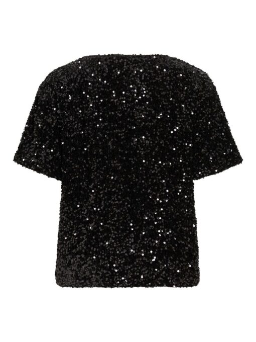 Vifaith Sequin Top Black Beauty