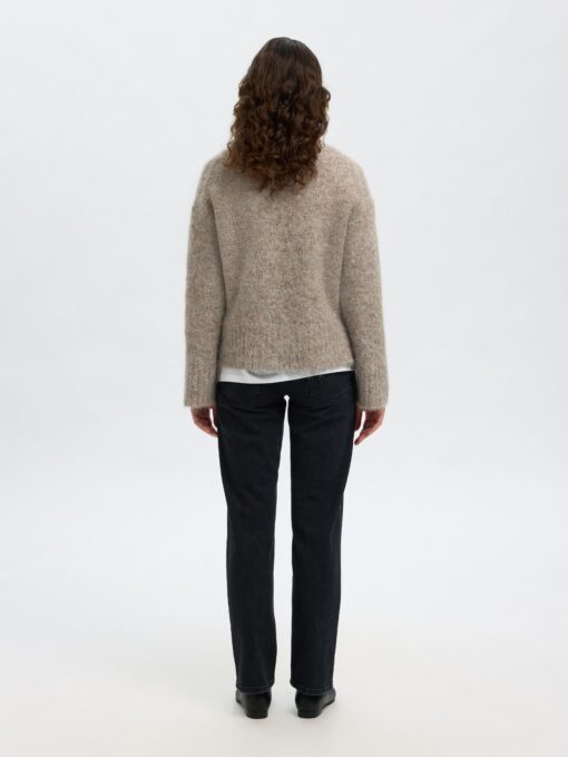 Slhgabriella High Neck knit Steel Gray