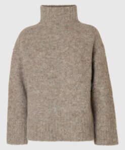 Slhgabriella High Neck knit Steel Gray