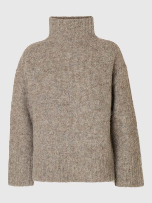 Slhgabriella High Neck knit Steel Gray