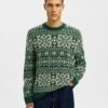 Slhholger Jaquard Knit Dark Green
