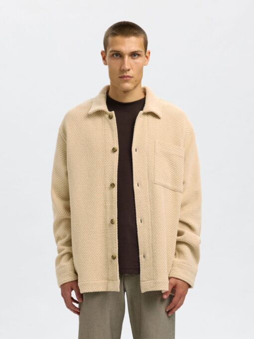 Slhregfred Structured Overshirt Egret