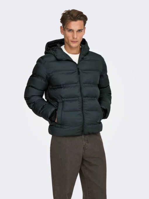 Onsunion Hood Puffer Jacket Black