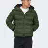 Onsunion Hood Puffer Jacket Green