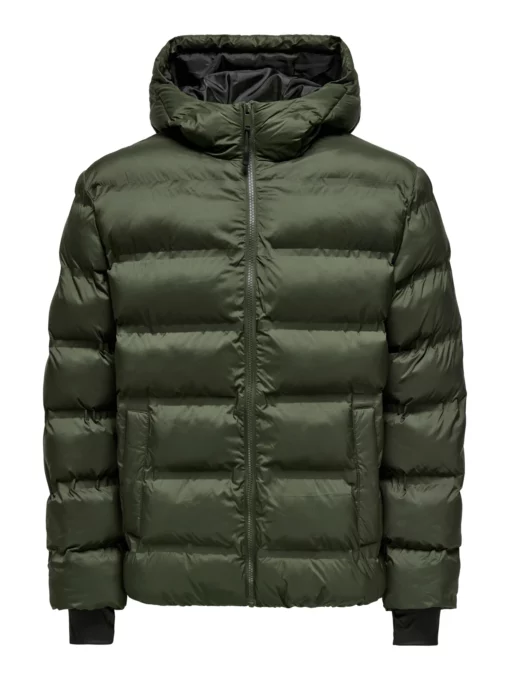 Onsunion Hood Puffer Jacket Green