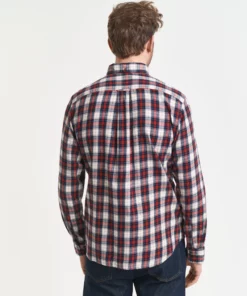 Gant Reg Windblown Flannel Shirt Modern Rust