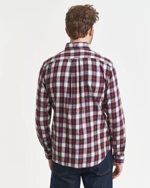 Gant Reg Windblown Flannel Shirt Modern Rust