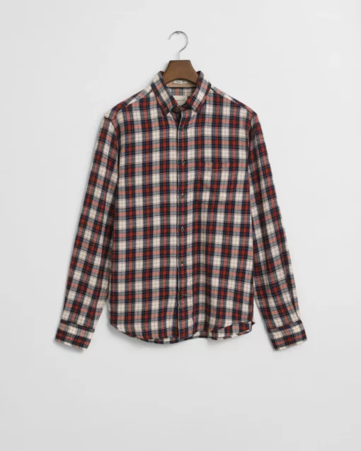 Gant Reg Windblown Flannel Shirt Modern Rust