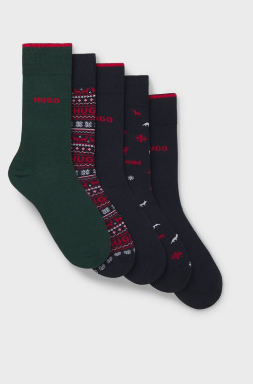 Hugo 5-pairs Gift Xmas Socks