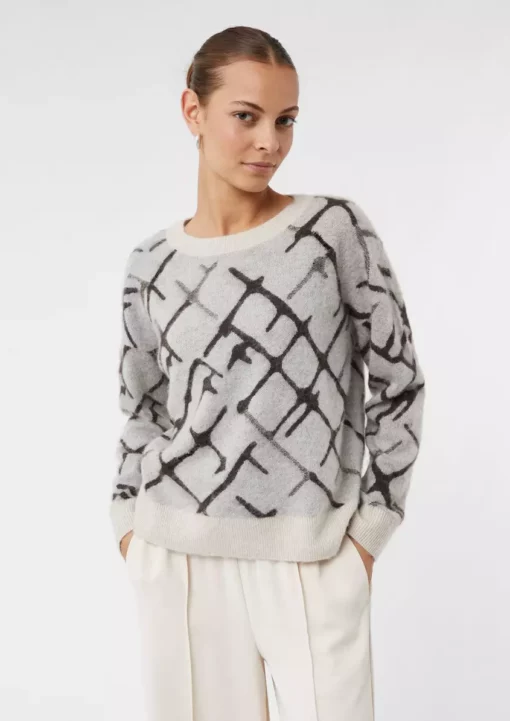 Comma, Knitted Pullover Beige