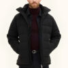 Oscar Jacobson Hooded Puffer Jacket Black