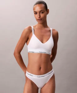 Calvin Klein Lightly Lined Bralette – Icon Cotton Modal White