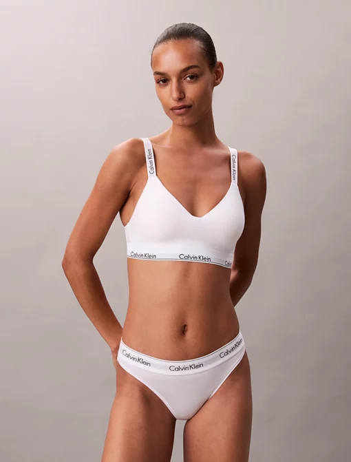 Calvin Klein Lightly Lined Bralette – Icon Cotton Modal White