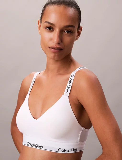 Calvin Klein Lightly Lined Bralette – Icon Cotton Modal White