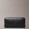 Calvin Klein Leather Large Zip Wallet Black