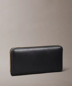 Calvin Klein Leather Large Zip Wallet Black