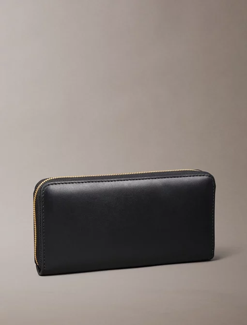 Calvin Klein Leather Large Zip Wallet Black