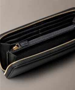Calvin Klein Leather Large Zip Wallet Black