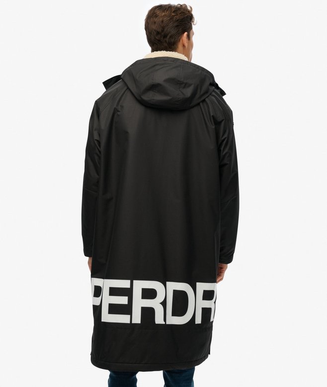 Superdry Robe Coat Black/White Superdry Robe Coat Black/White