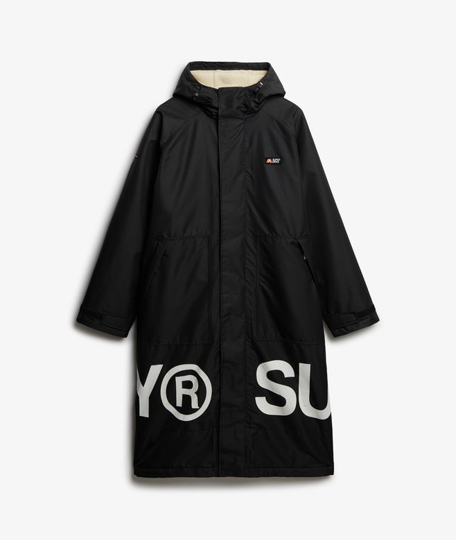 Superdry Robe Coat Black/White Superdry Robe Coat Black/White